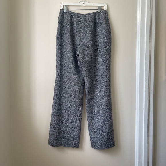 Grey Herringbone Tweed Wool and Silk Pants - Picture 3 of 8
